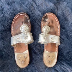 USED Jack Rogers Platinum Sandals
